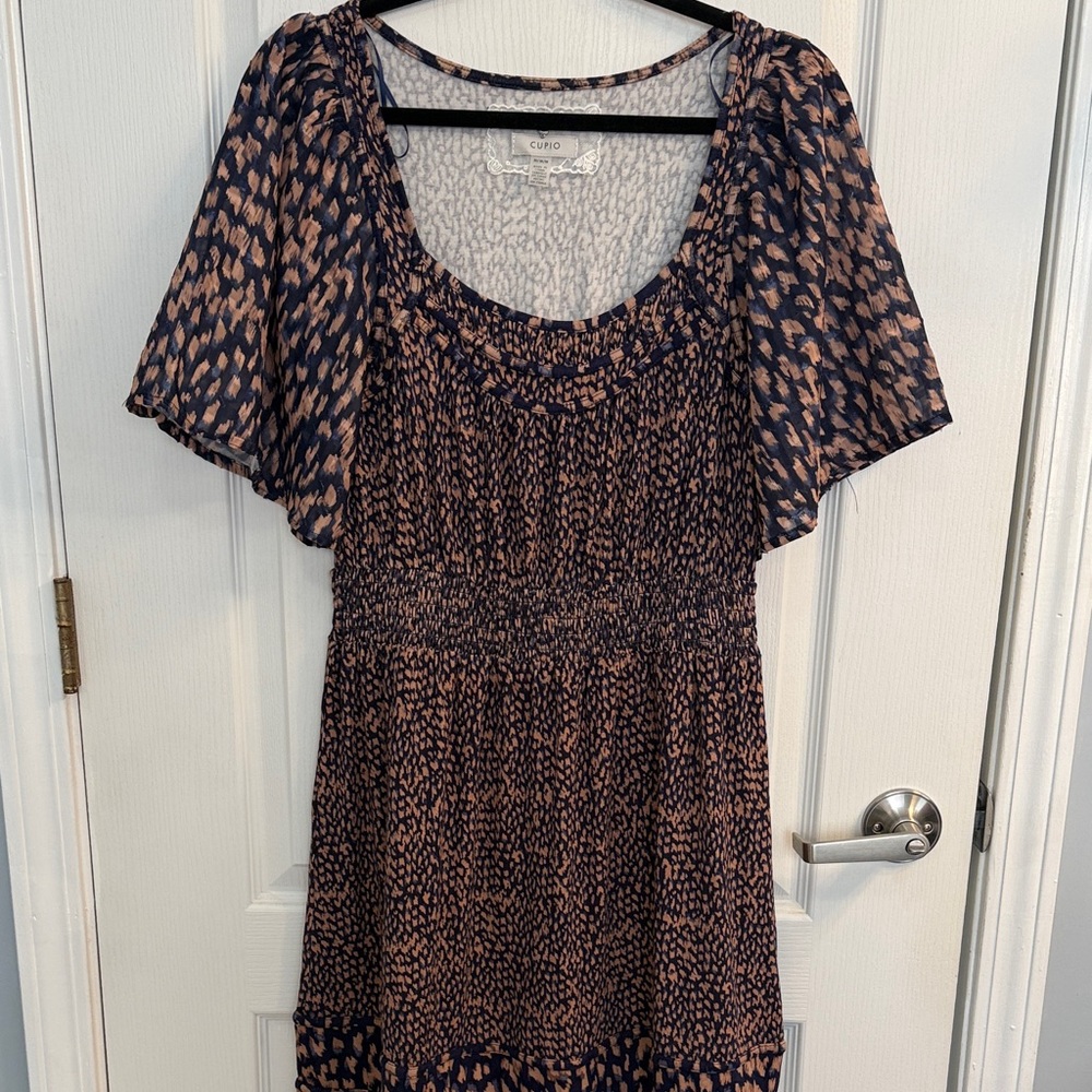 Cupio Navy and Tan Midi Dress